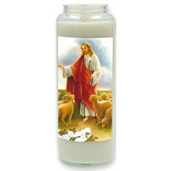 Noveenkaars in glas / wit /...