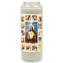 Noveenkaars in glas / wit /...