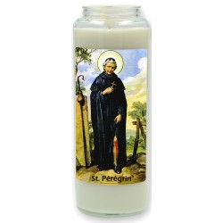 Noveenkaars in glas / wit /...