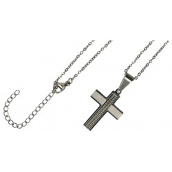 Cross 22 mm + necklace steel