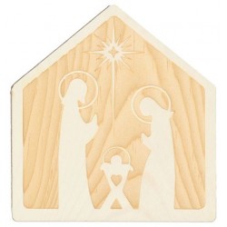 Wood nativity  6cm Natural...
