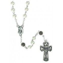 Communierozenkrans Glas wit