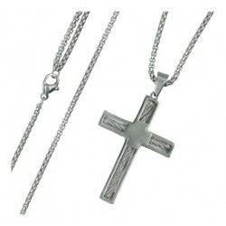 Stalen kruis 40 mm + ketting